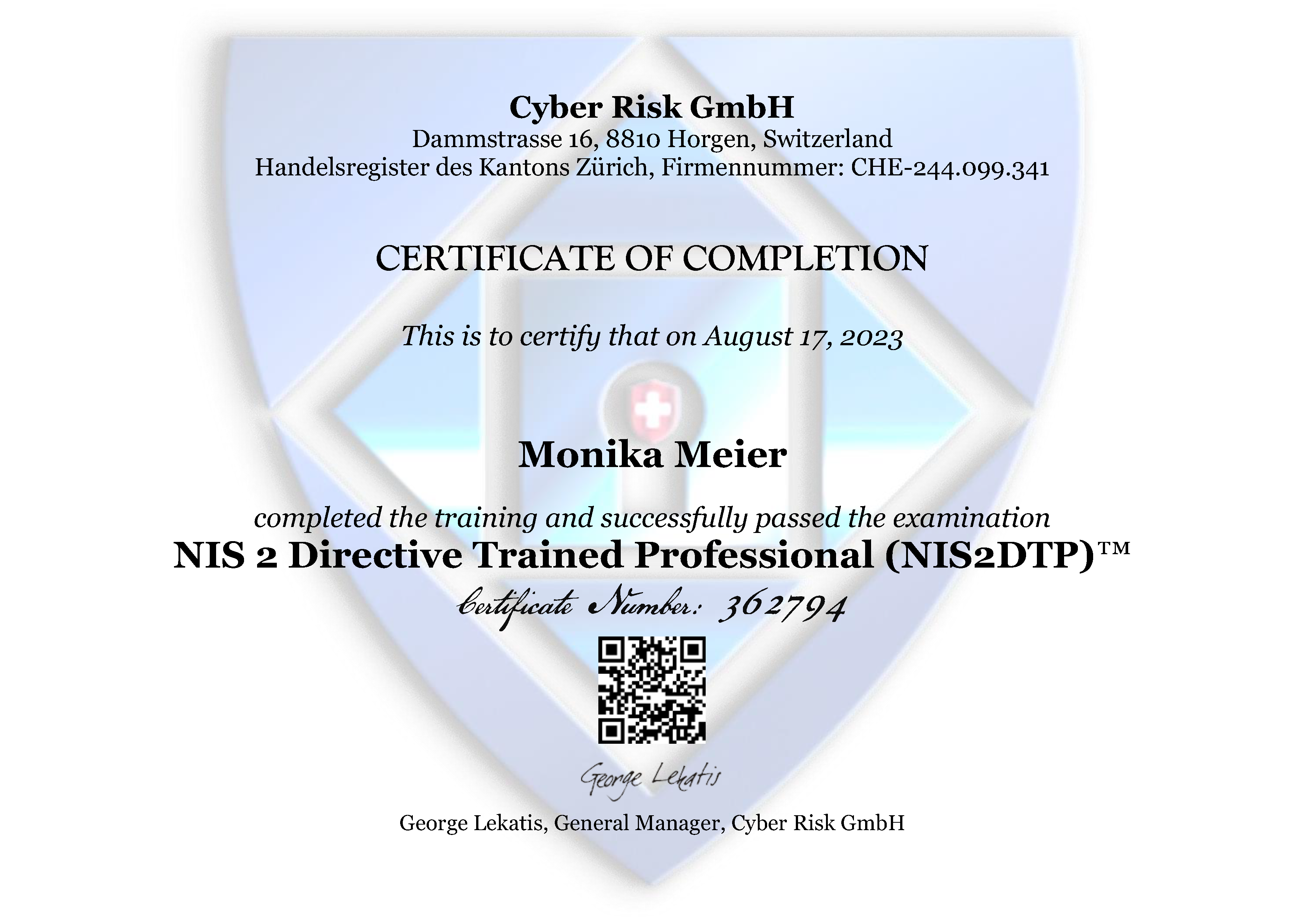 NIS 2 Directive Trained Professional (NIS2DTP)